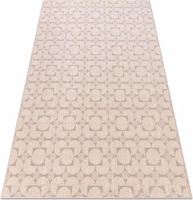 RugsX Angel Geometric Wool Rug in Beige, W: 80 cm, L: 150 cm
