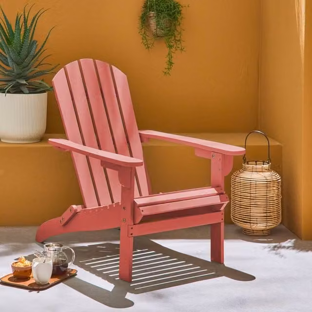 sweeek Acacia wood armchair with armrests in Terracotta, W/D/H: 71.0 x 71.0 x 91.5 cm