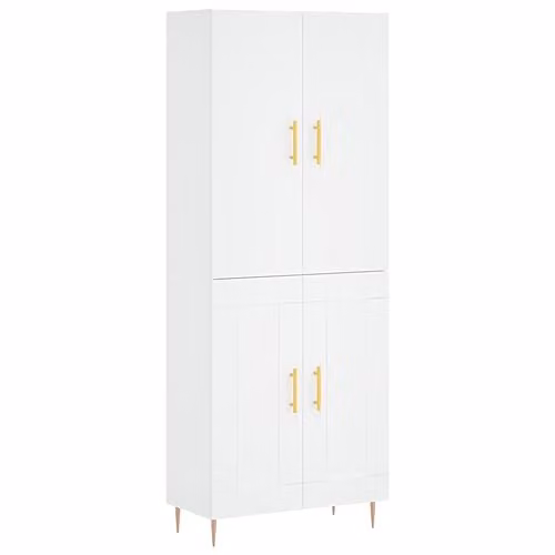 vidaXL Modern White Highboard Sideboard with Doors and Shelves, W/D/H: 180 x 45.8 x 69.5 cm