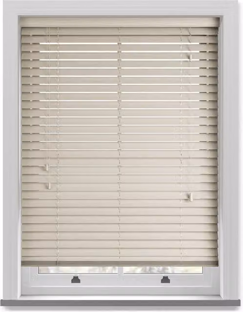 Terrys Made To Measure 50mm Wood Essence Wooden Venetian Blind in Mirage Parchment Beige