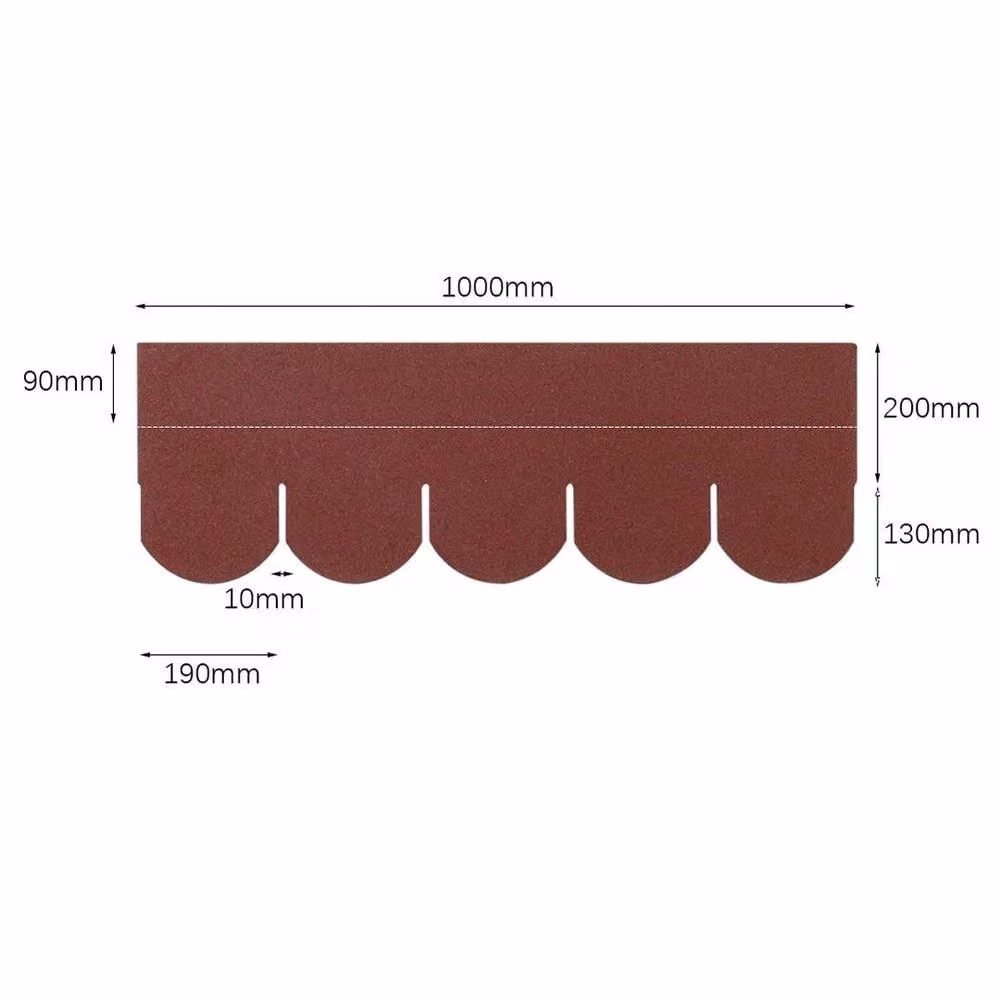 SPETLEK 18pcs Red Felt Roofing Shingles, W: 52 cm, L: 1000 cm – 2
