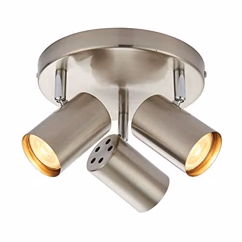 Netlighting Arezzo 3 Light Adjustable Round Spotlight in Grey and Chrome Effect Metal