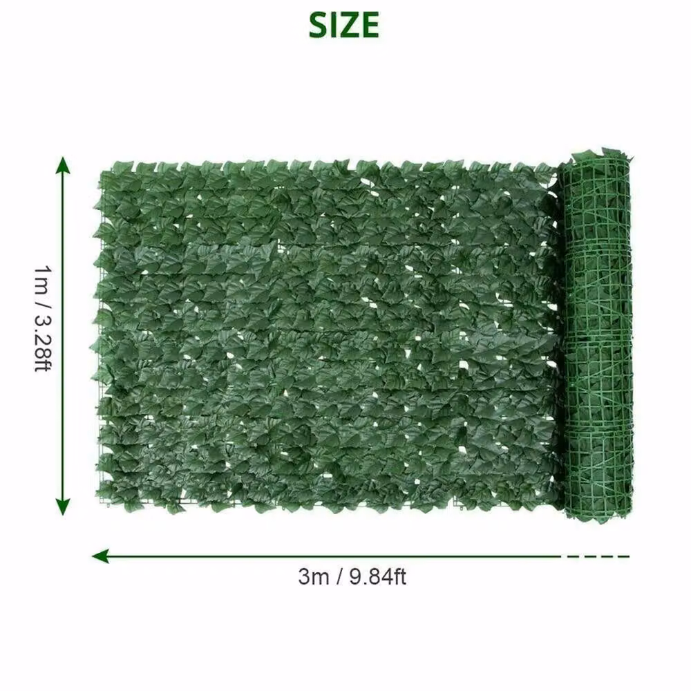 FLAVORA Artificial Ivy Leaf Hedge Privacy Screen, Green, W/H: 100 x 100 cm – 2
