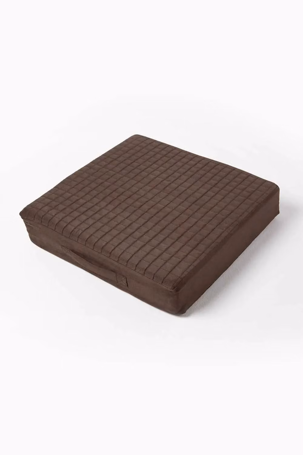 Homescapes Quilted Polyester Armchair Booster Cushion Cover in Brown, W/D/H: 50 x 50 x 1 cm – 3