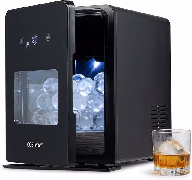 COSTWAY Countertop Ice Ball Maker in Black