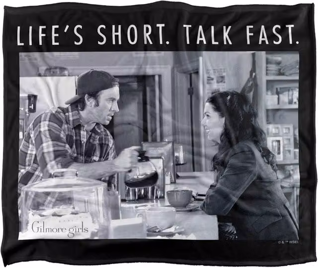 Warner Bros. Gilmore Girls Life's Short Talk Fast Luke and Lorelai Super Soft Fleece Throw Blanket, Multicolour, W: 152 cm, D: 127 cm – 5
