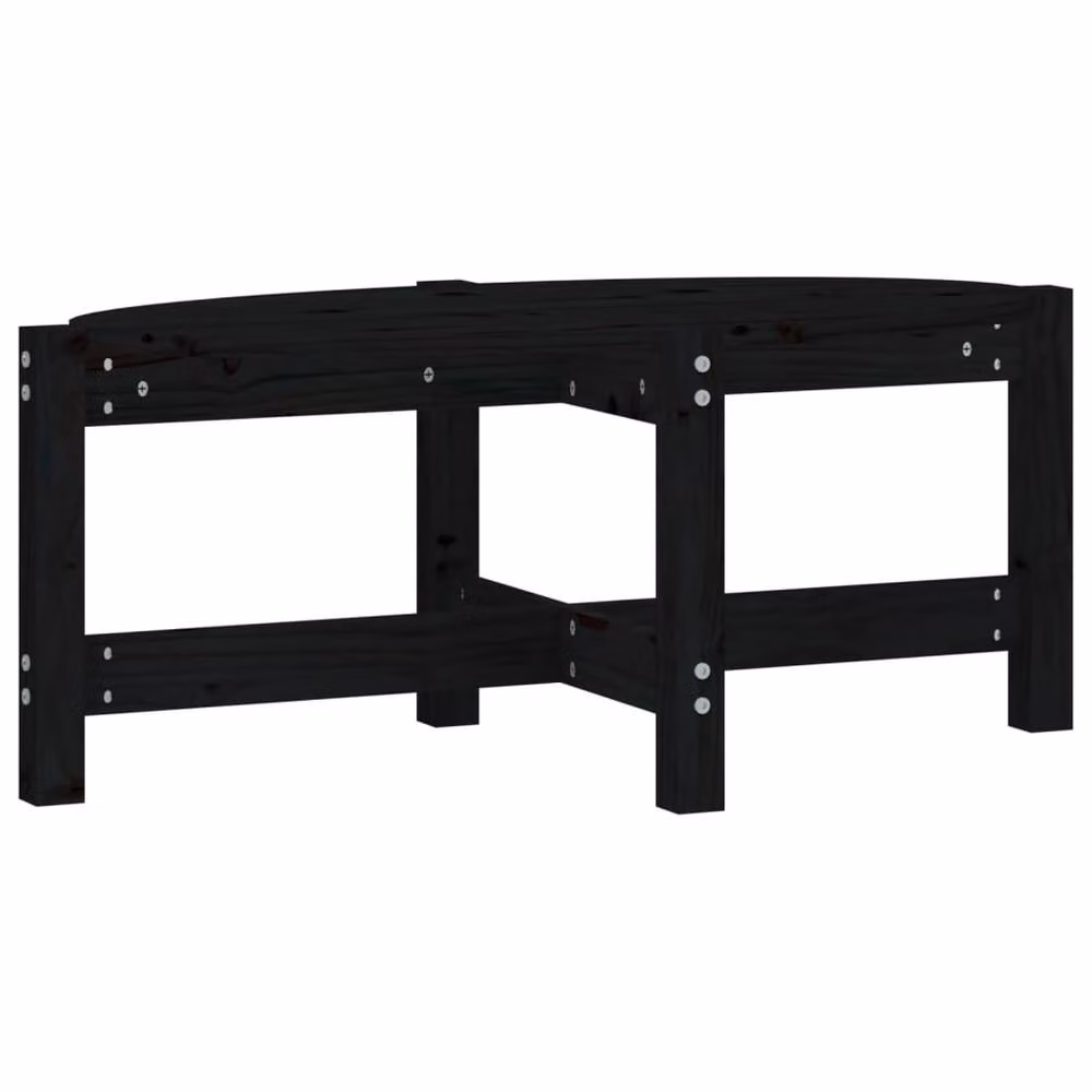 Berkfield Home Beautiful Coffee Table in Black Solid Pine, W/D/H: 87 x 48 x 35 cm – 2