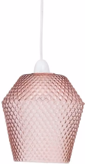 First Choice Lighting Porter Pink Textured Glass Easy Fit Pendant Shade – 1