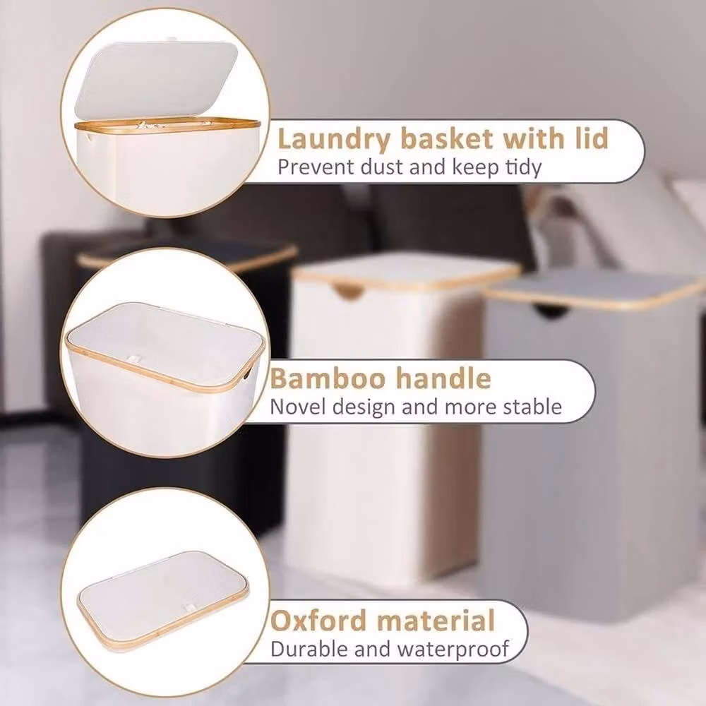 EONLION Beige Collapsible 150L Laundry Hamper and XL Dirty Clothes Storage Box – 2