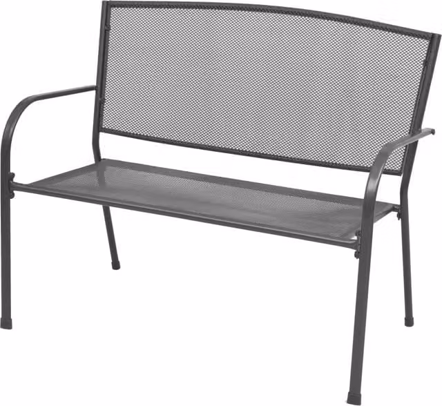 Berkfield Home Anthracite Black Steel and Wire Mesh Garden Bench, Width: 108 cm – 1