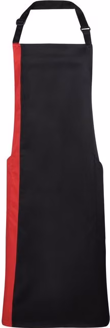 Premier Poly-Cotton Contrast Workwear Bib Apron in Black