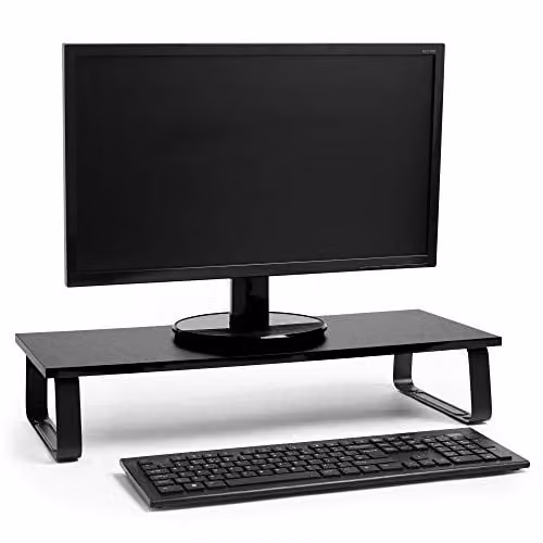 VonHaus Ergonomic Monitor Stand in Black, W/D/H: 60 x 26 x 13 cm – 1
