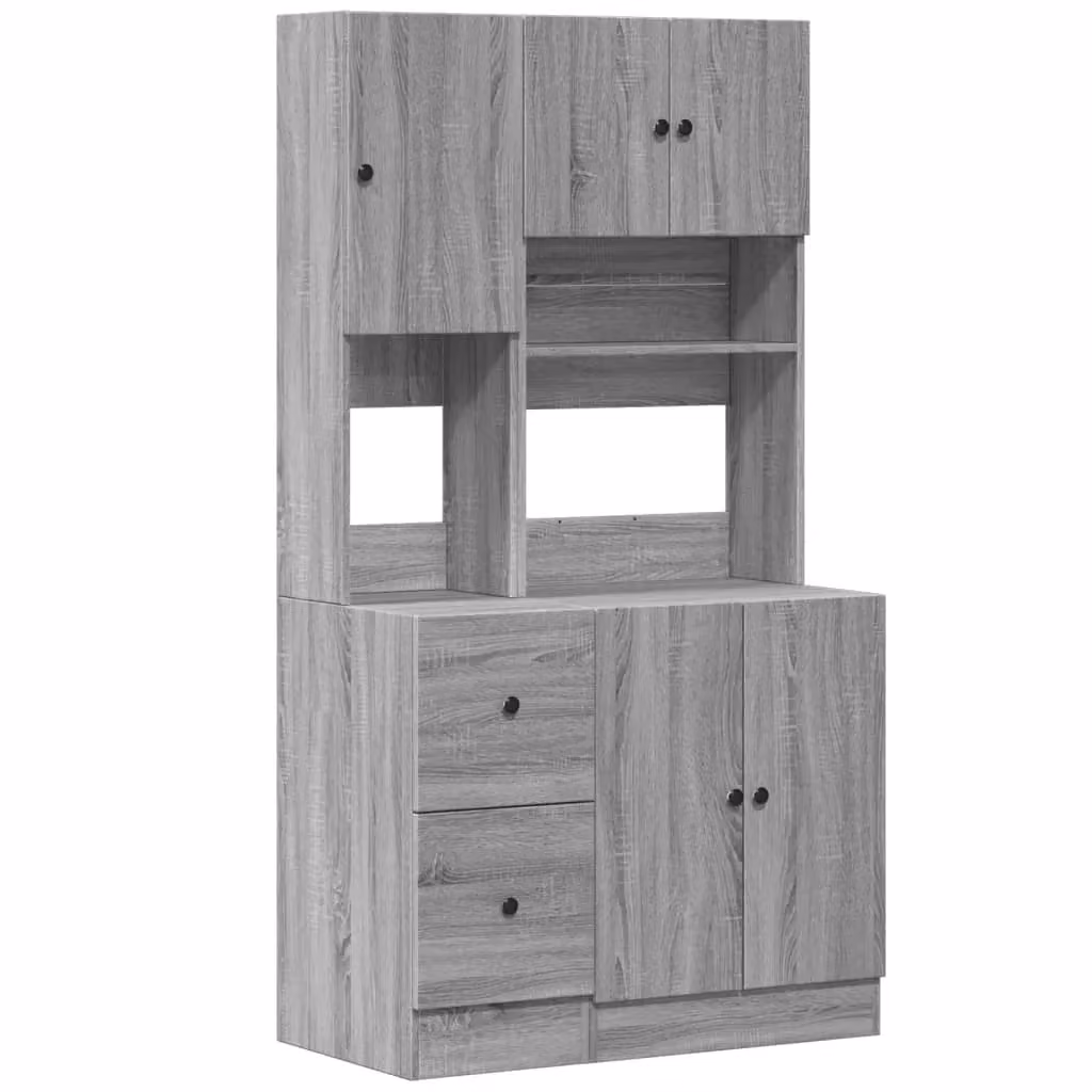 Berkfield Home Grey Sonoma Kitchen Cabinet Tall Unit with Hinged Doors and Internal Drawers, W/D/H: 95 x 50 x 180 cm – 2