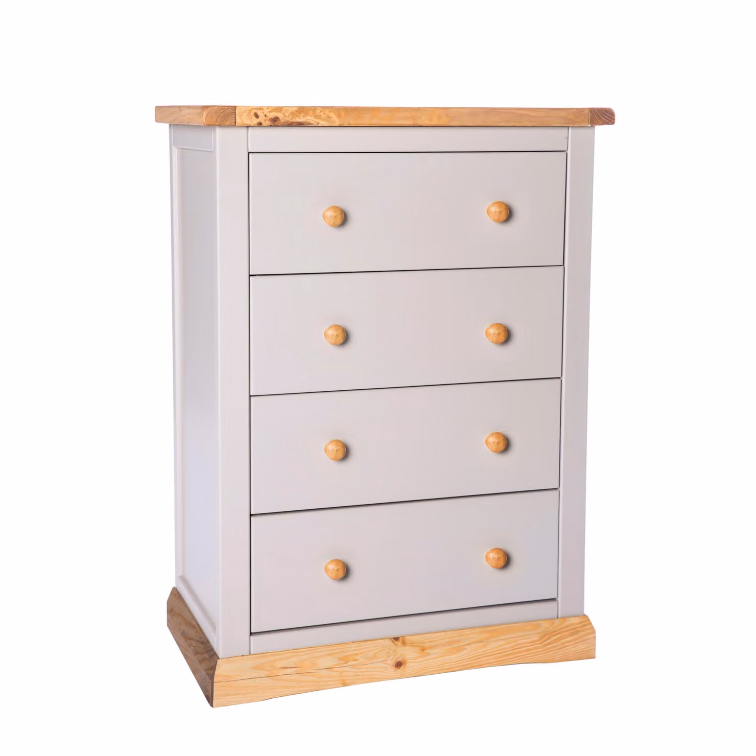 Cabinet Bits Bomporto 4 Drawer Chest of Drawers in Grey Pine with Wood Knobs – 2