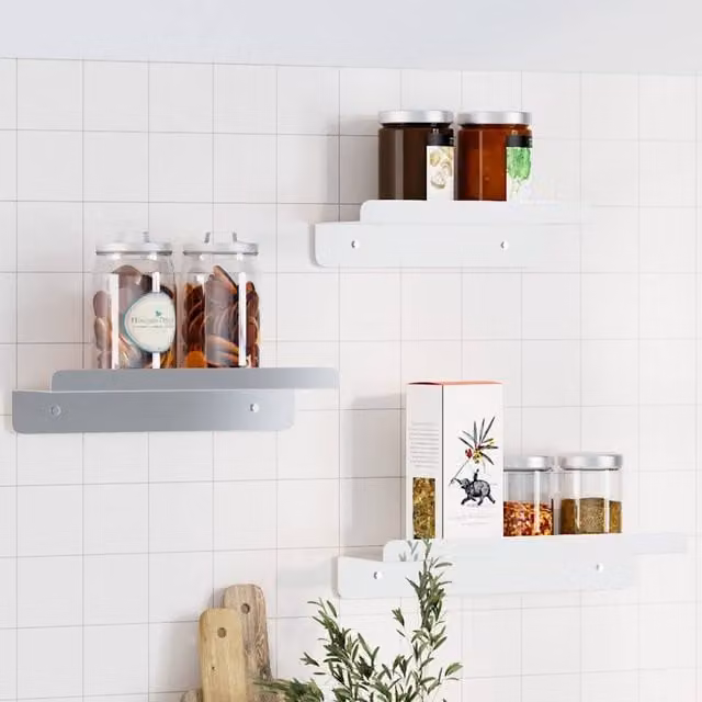 Berkfield Home Silver Stainless Steel Wall Mounted Shelves, 3 Piece Set