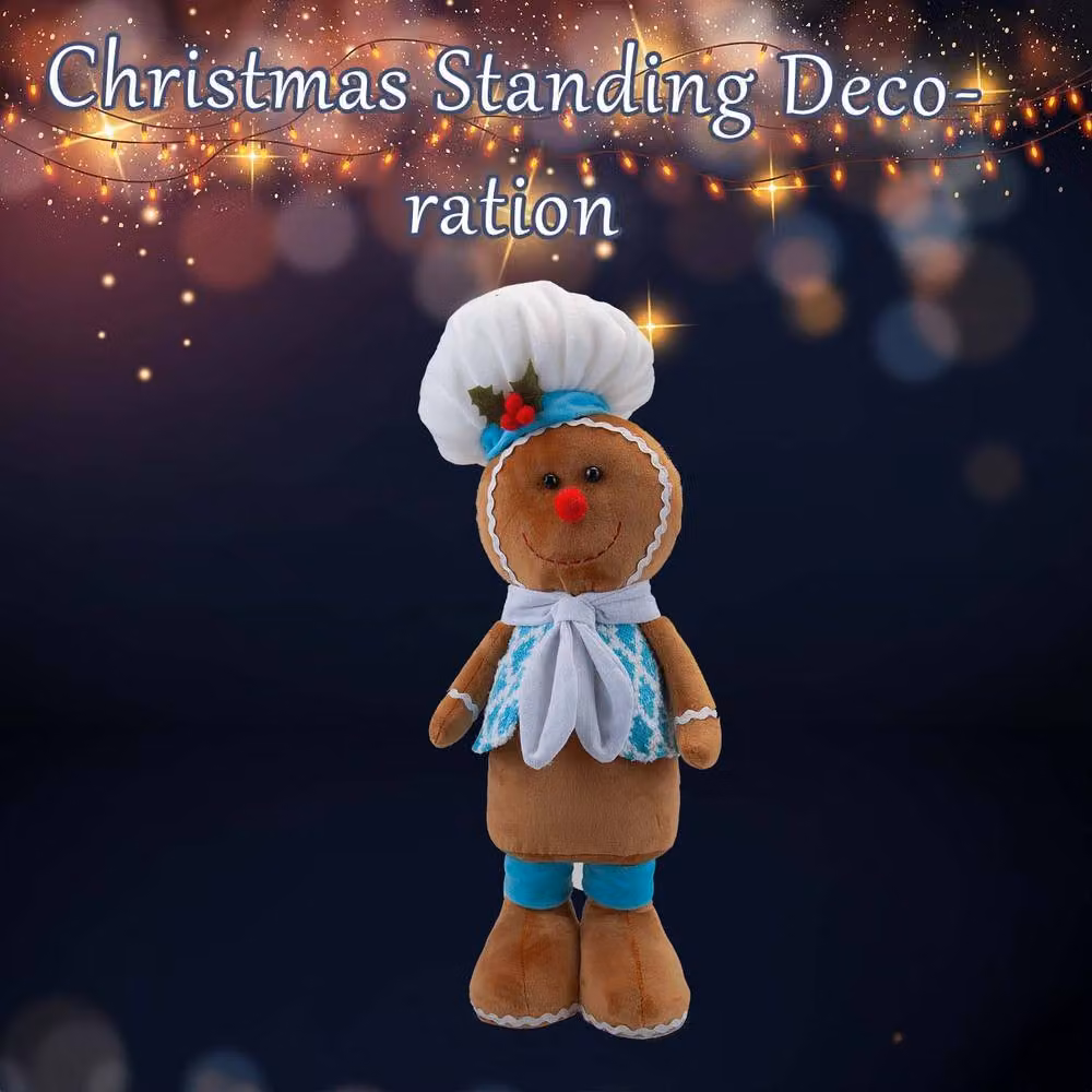 VFM e-Store Christmas Standing Gingerbread Decoration, Blue and Multicolour, H 50 cm x W 24 cm – 3