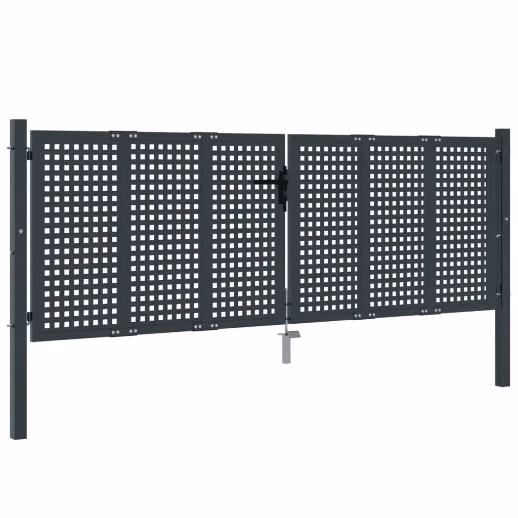 Berkfield Home Anthracite Steel Wire Mesh Garden Gate W: 300 cm, H: 150 cm – 2