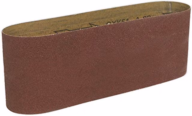 Loops Premium 80 Grit Aluminium Oxide Sanding Belt, W: 100 mm x L: 610 mm, Brown