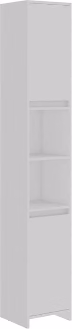 Berkfield Home White Modern Freestanding Bathroom Cabinet with Hinged Doors and Open Shelf, W/D/H: 30 x 30 x 183.5 cm
