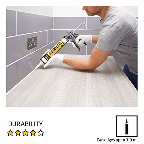 Everbuild Professional Caulk, Sealant and Adhesive Application Gun for up to 310 ml Cartridges, Black – 3