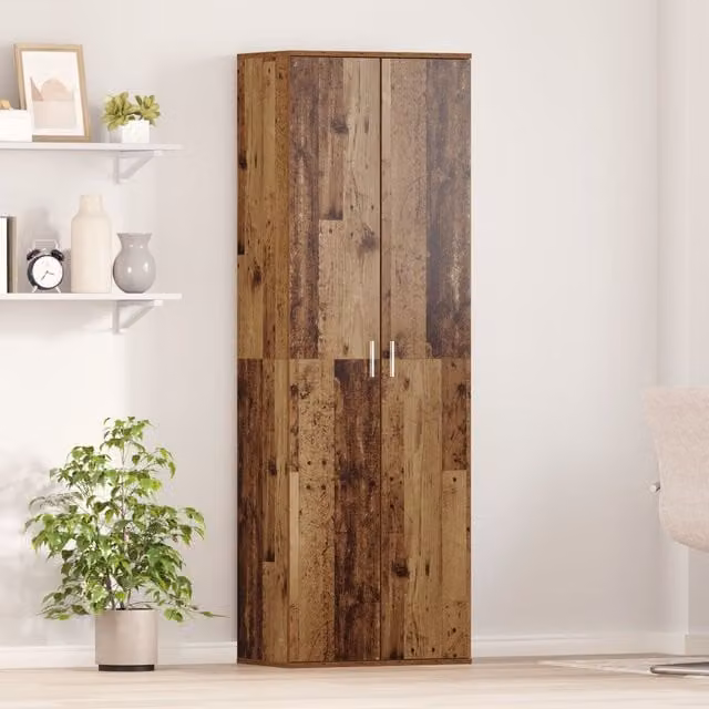 Berkfield Home Old Wood Highboard in Brown, W/D/H: 60 x 35 x 180 cm