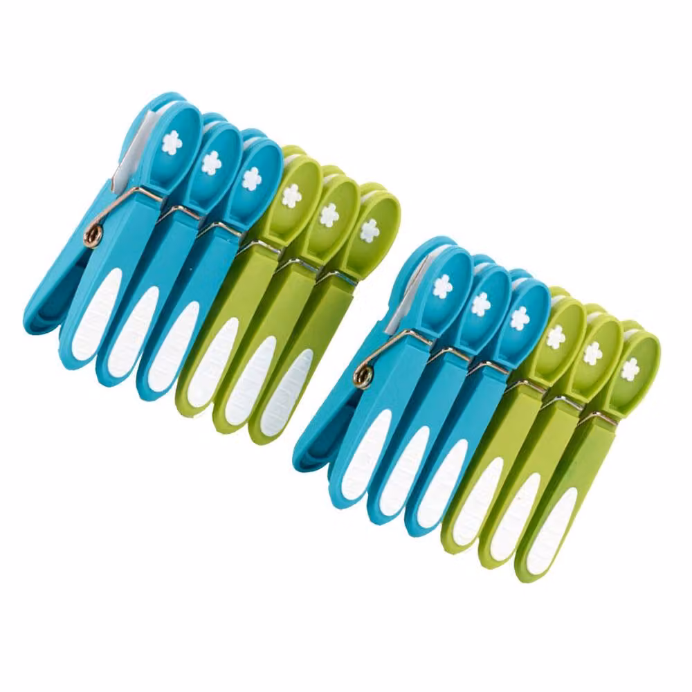 Orwell Superior Easy Grip Pegs, 12 Pack, Multicolour – 2