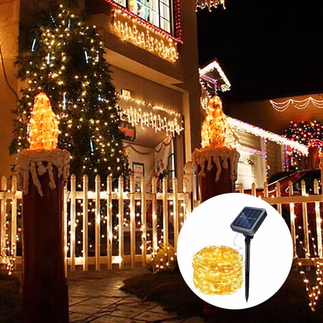 Extrastar Solar LED String Light with 200 White LEDs and Dusk Sensor