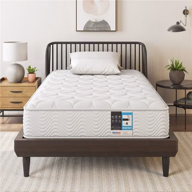 Yaheetech Medium Firm Hybrid Pocket Spring Mattress in White, W/D/H: 90 x 200 cm