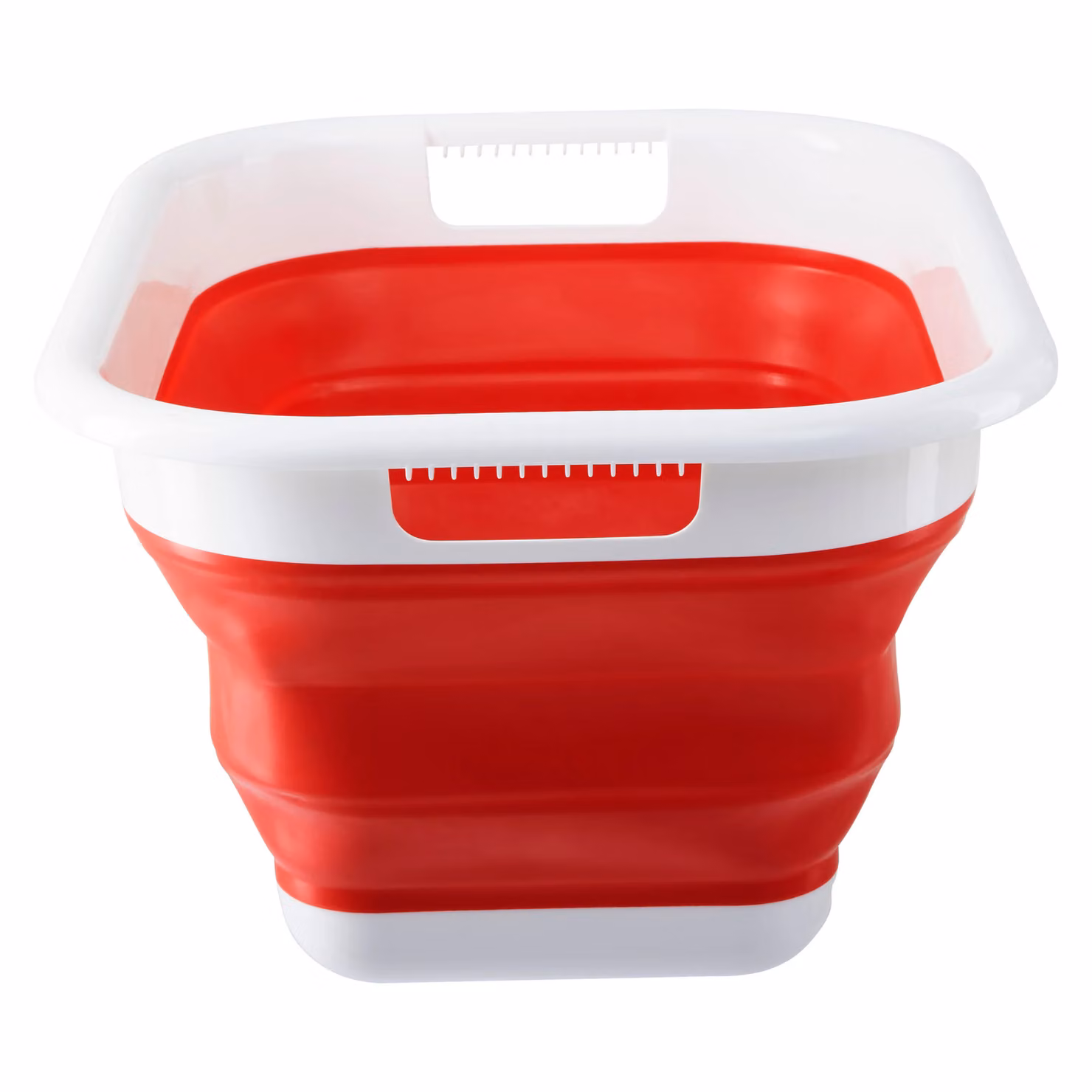 Orsina Collapsible Red and White Laundry Basket with Handles – 6