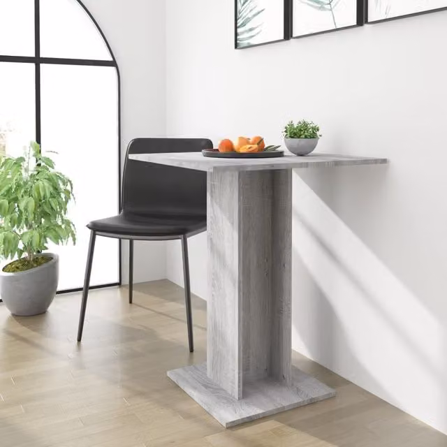 Berkfield Home Bistro Table in Grey Sonoma, W/D/H: 60 x 60 x 75 cm