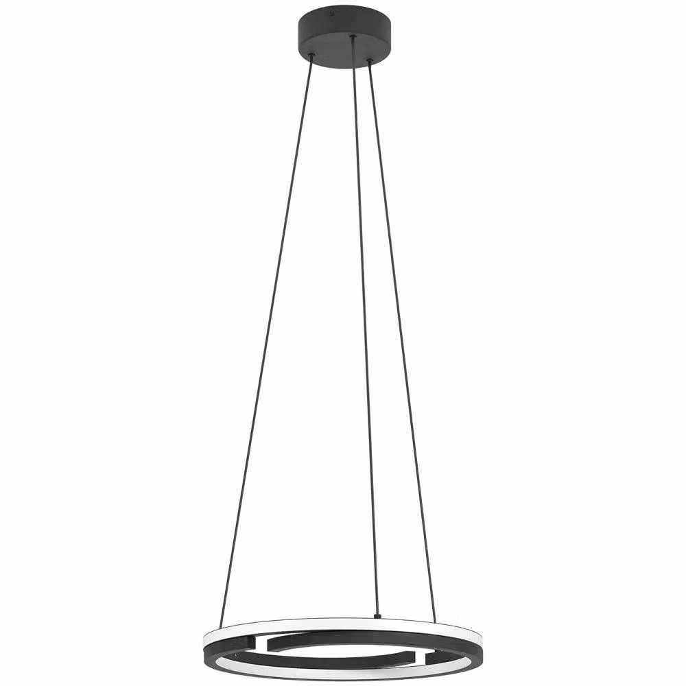 Loops Modern Black Double Ring LED Pendant Ceiling Light – 2