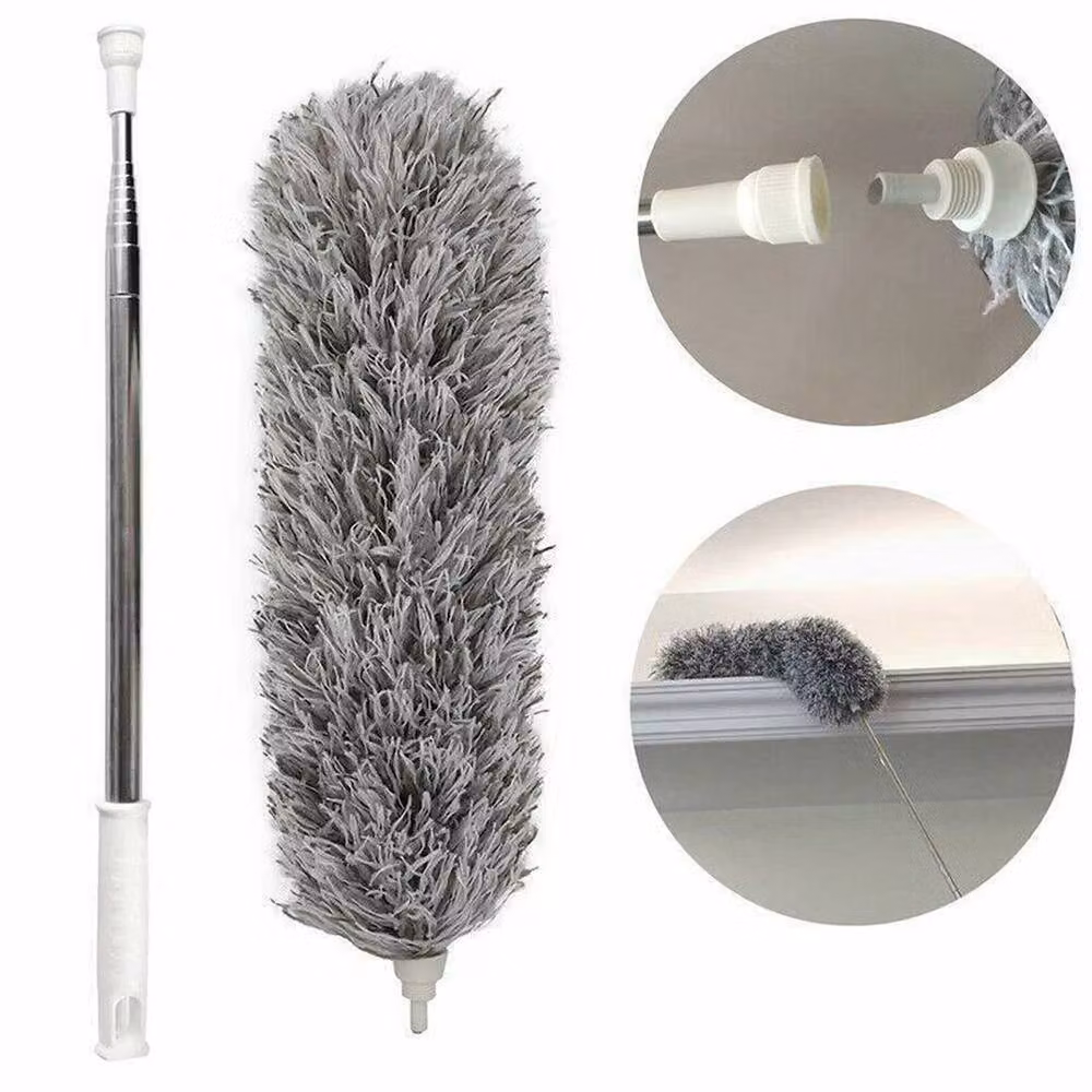 FLAVORA Grey Microfibre Telescopic Bendable Duster Brush – 3