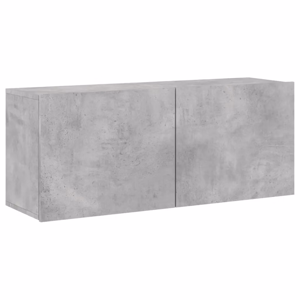 Berkfield Home Wall-mounted Modern TV Cabinet in Concrete Grey, W/D/H: 100 x 30 x 41 cm – 2