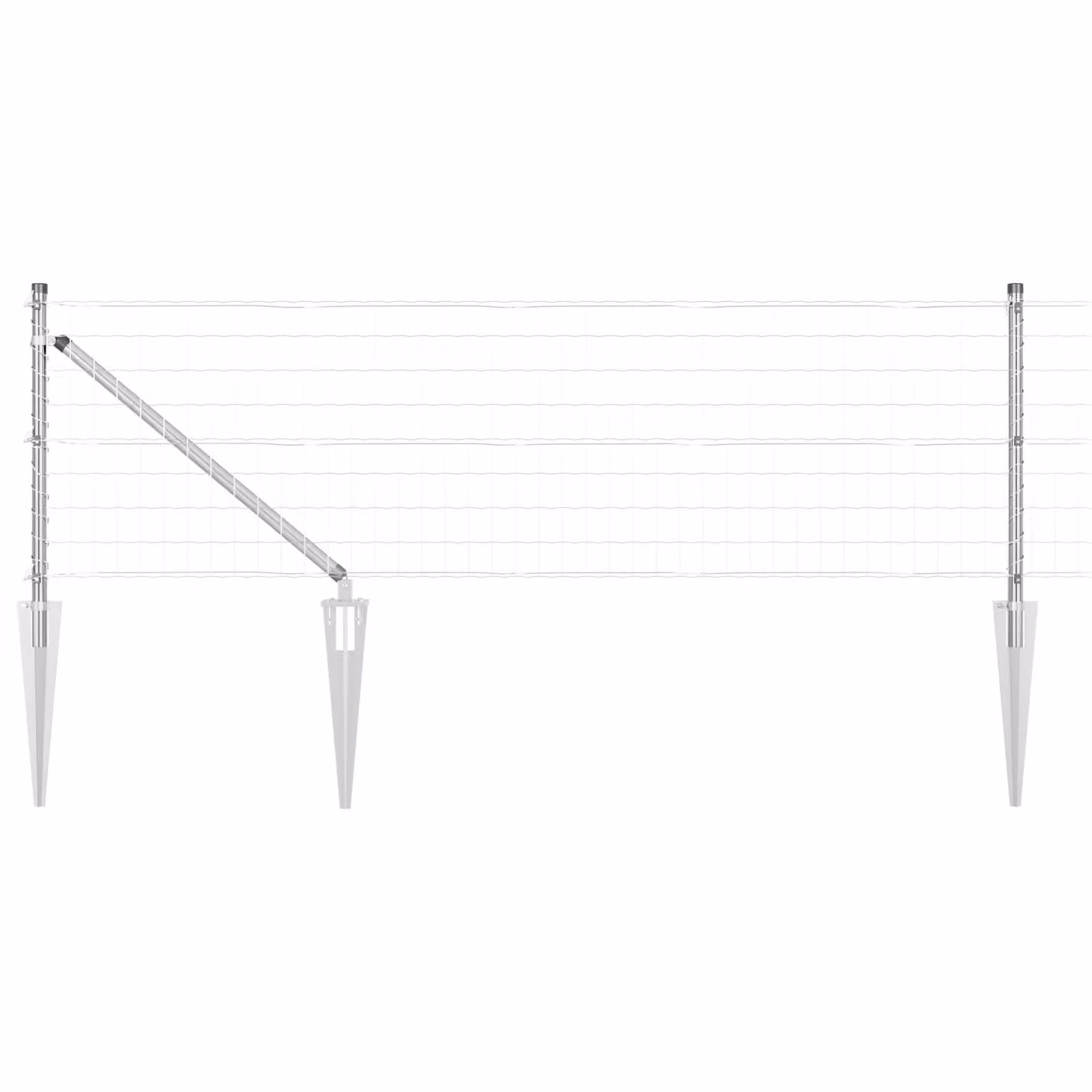 Berkfield Home Euro Fence in Silver Galvanised Steel with 13 Spike Posts, W: 25 m, H: 0.4 m – 2