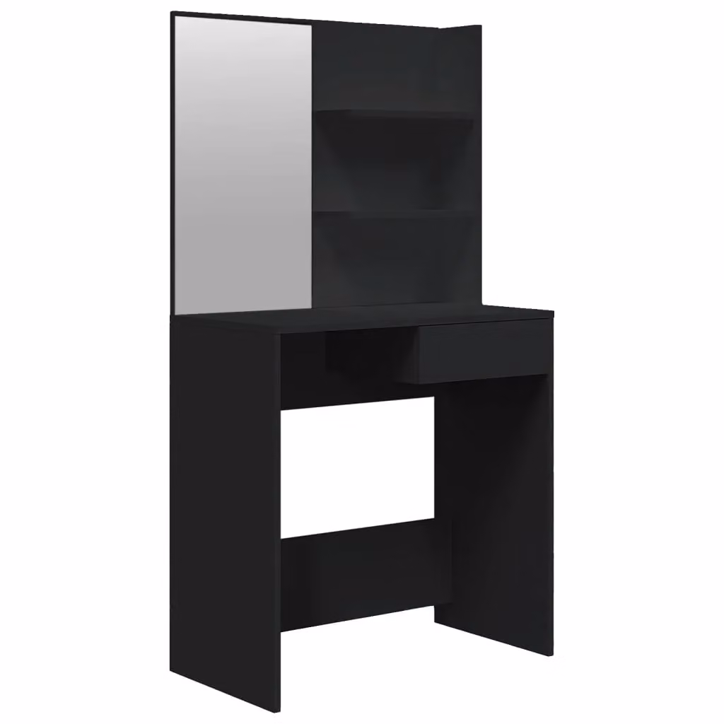 Berkfield Home Modern Dressing Table with Mirror in Black, W/D/H: 74.5 x 40 x 141 cm – 2