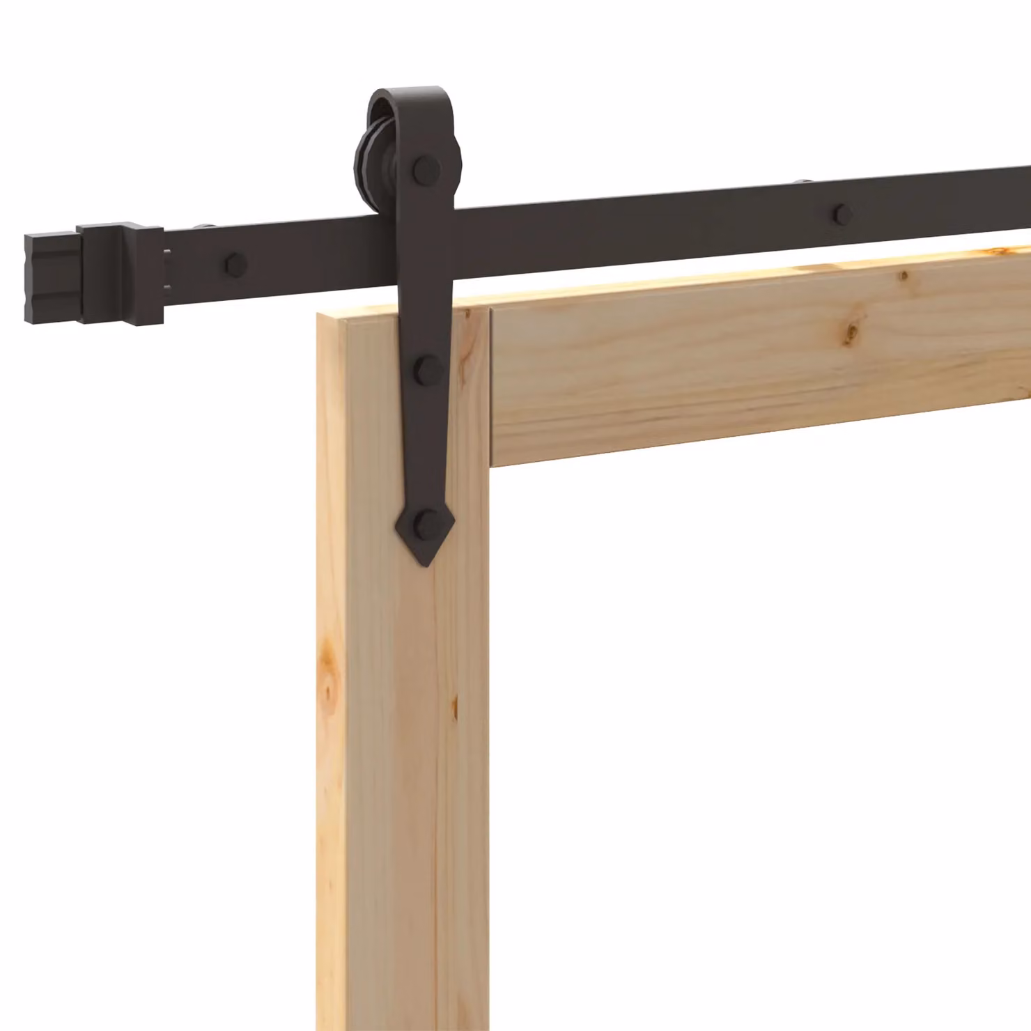 Berkfield Home Minimalist Solid Wood Pine Sliding Door with Hardware Set in Black, W: 61 cm, H: 198.5 cm – 2