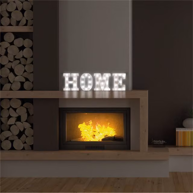 St Helens Battery Operated 3D LED Letter M Night Light in White