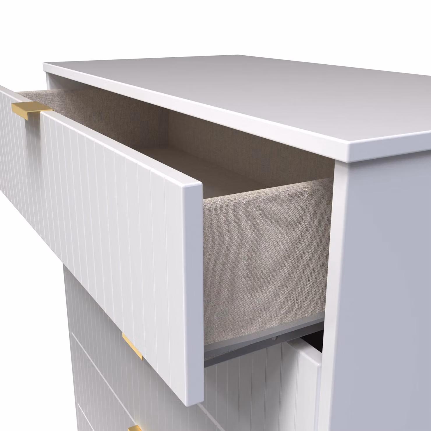 2 U Bexley 5 Drawer Chest in White and Gold with Metal Accents – 2
