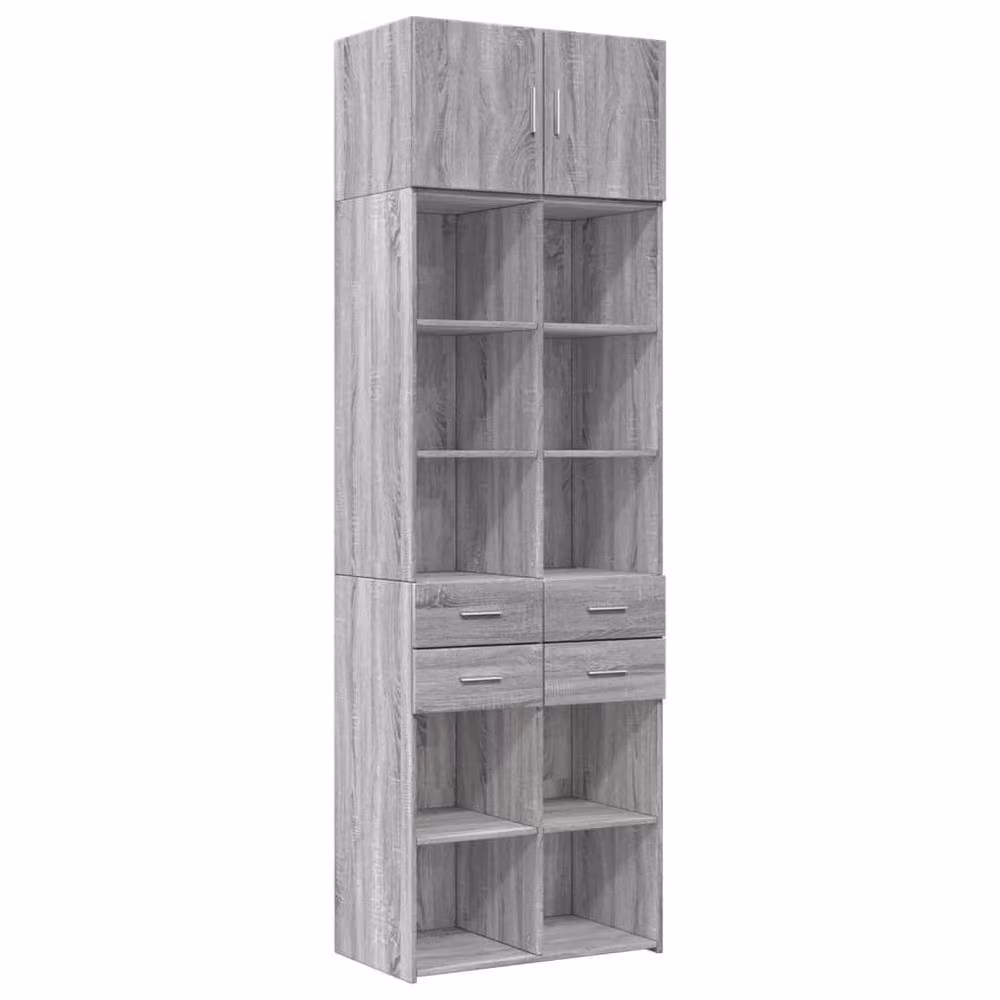 Berkfield Home Grey Sonoma Storage Cabinet with Internal Drawers and Shelves, W: 70 cm, D: 42.5 cm, H: 225 cm – 2