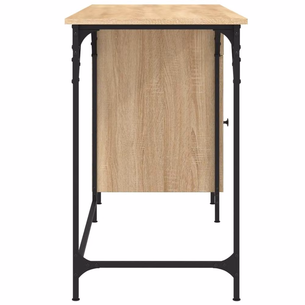 Berkfield Home Computer Desk in Sonoma Oak, W/D/H: 131 x 48 x 75 cm – 3
