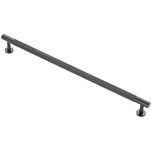 Loops Knurled Bar Door Pull Handle in Matt Black, 350 x 13 mm with 320 mm Centres