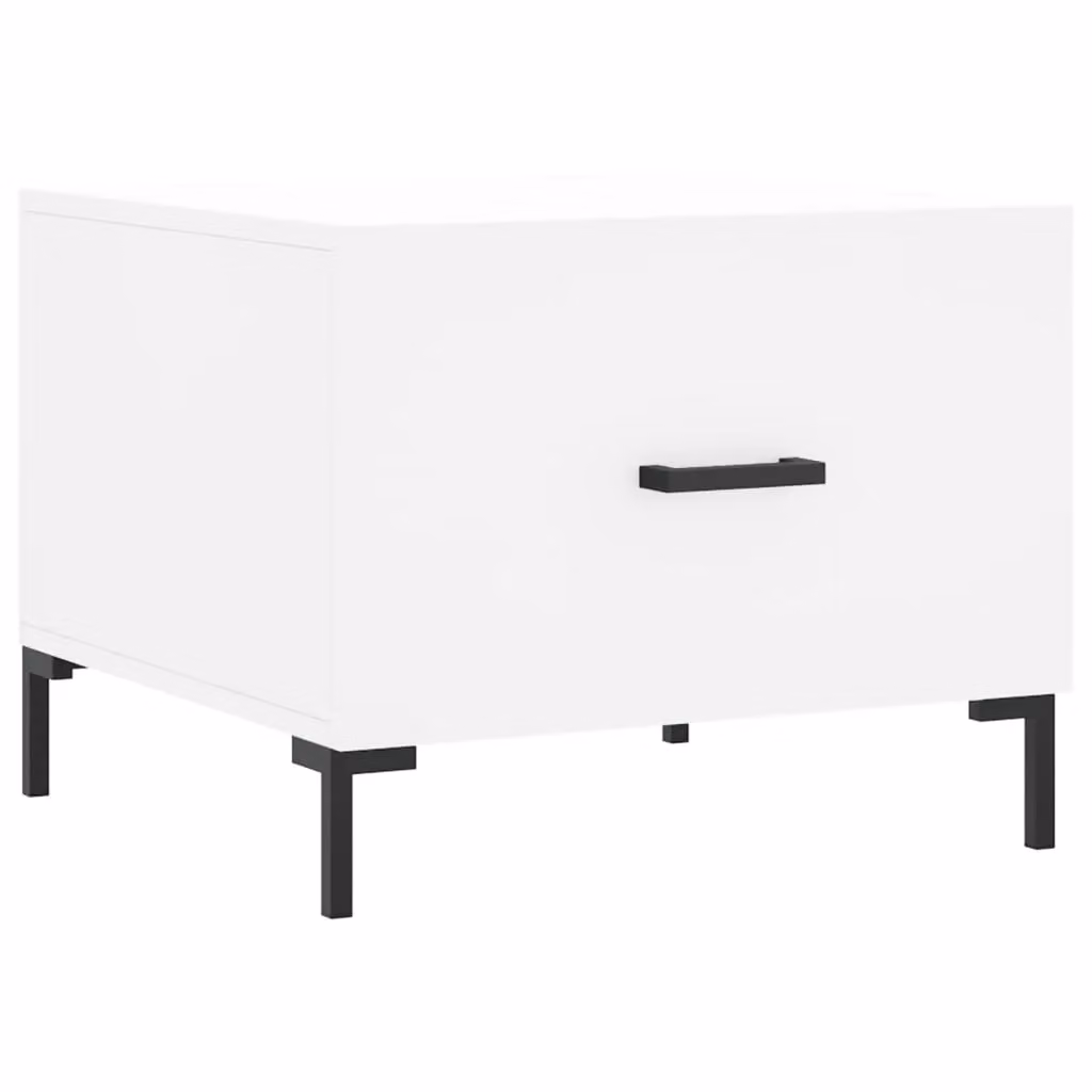 Berkfield Home White Square Coffee Table in Engineered Wood, W/D/H: 50 x 50 x 40 cm – 2