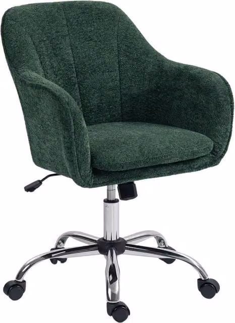Havendro Modern Snow Flannel Green Upholstered Swivel Task Chair for Home Office and Bedroom – 1
