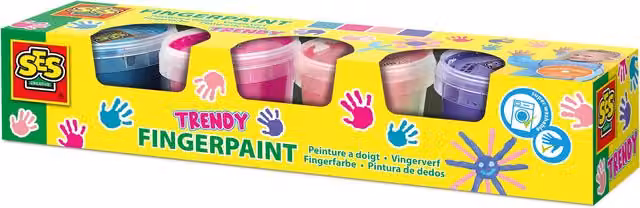 SES Creative Fingerpaint for Children in 4 Trendy Colours, 110ml per bottle, Multicolour