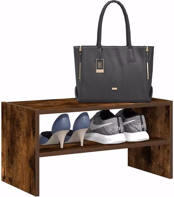 Berkfield Home Stackable Shoe Rack in Smoked Oak Brown, W/D/H: 60 x 30 x 30.5 cm – 1