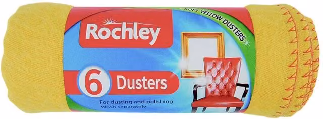 Rochley Standard Dusters, Pack of 6, Yellow