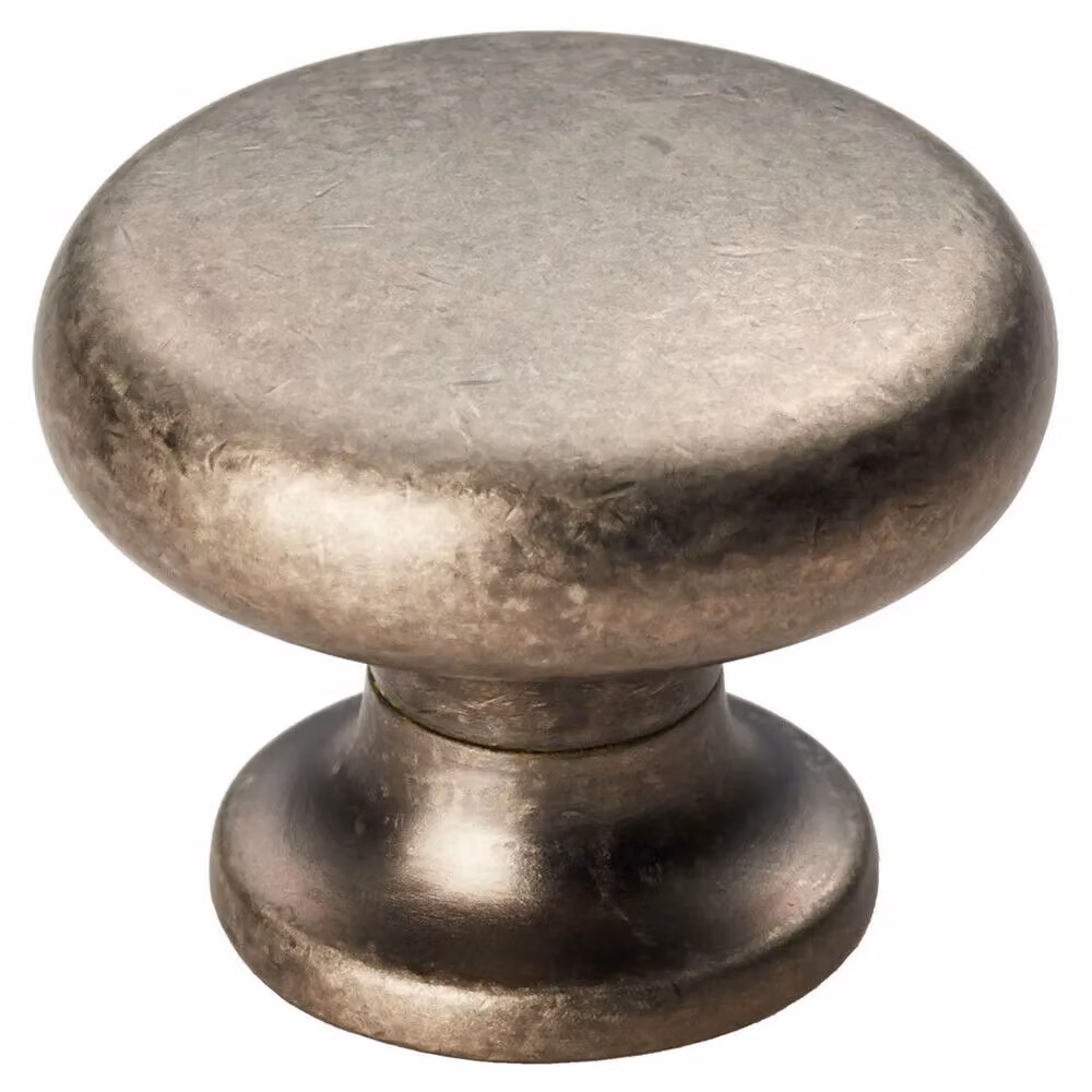 Loops Set of 2 Flat Faced Round Door Knobs in Pewter, 34mm Diameter – 2