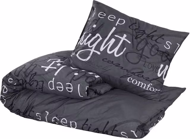 Berkfield Home Elegant Cotton Duvet Cover and Pillowcase Set, Black, W/D/H: 200 x 200 cm and 60 x 70 cm – 1