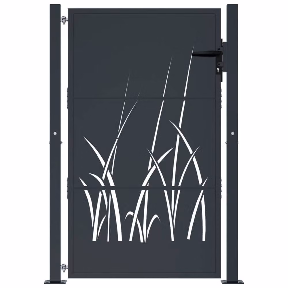 Berkfield Steel Garden Gate in Anthracite, W: 105 cm, H: 130 cm – 3