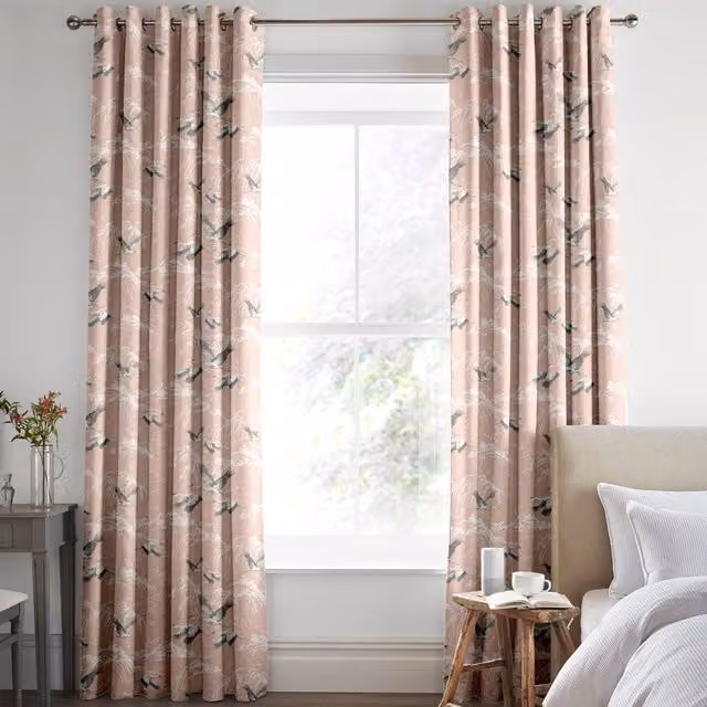 Laura Ashley Animalia Made to Measure Blackout Eyelet Curtain Panel in Pink